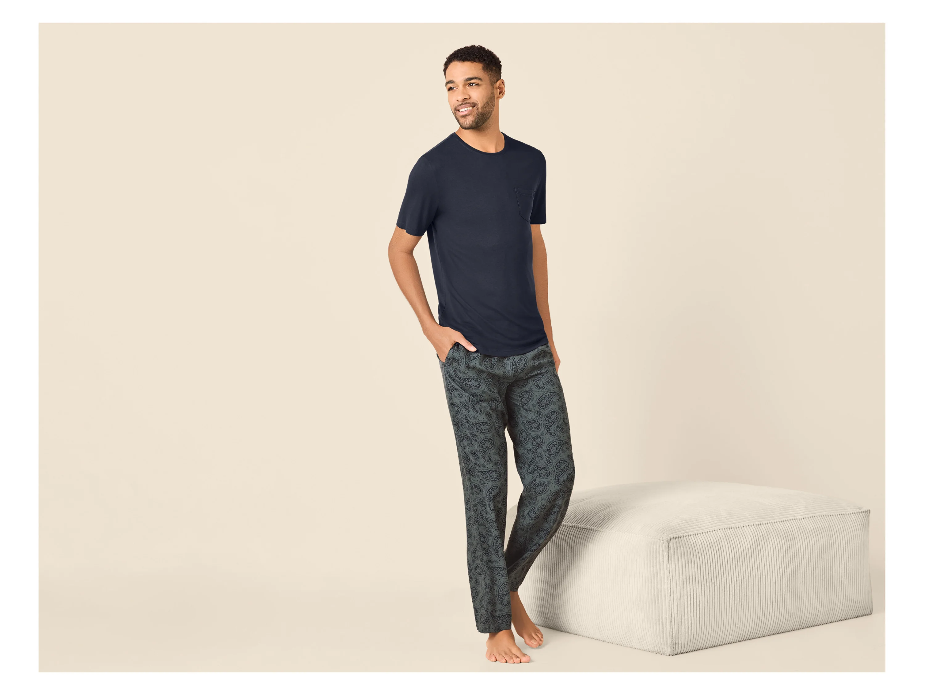 ESMARA MEN Herren Pyjama (gemuster/navy, M (48/50)) – Bild 3 von 4