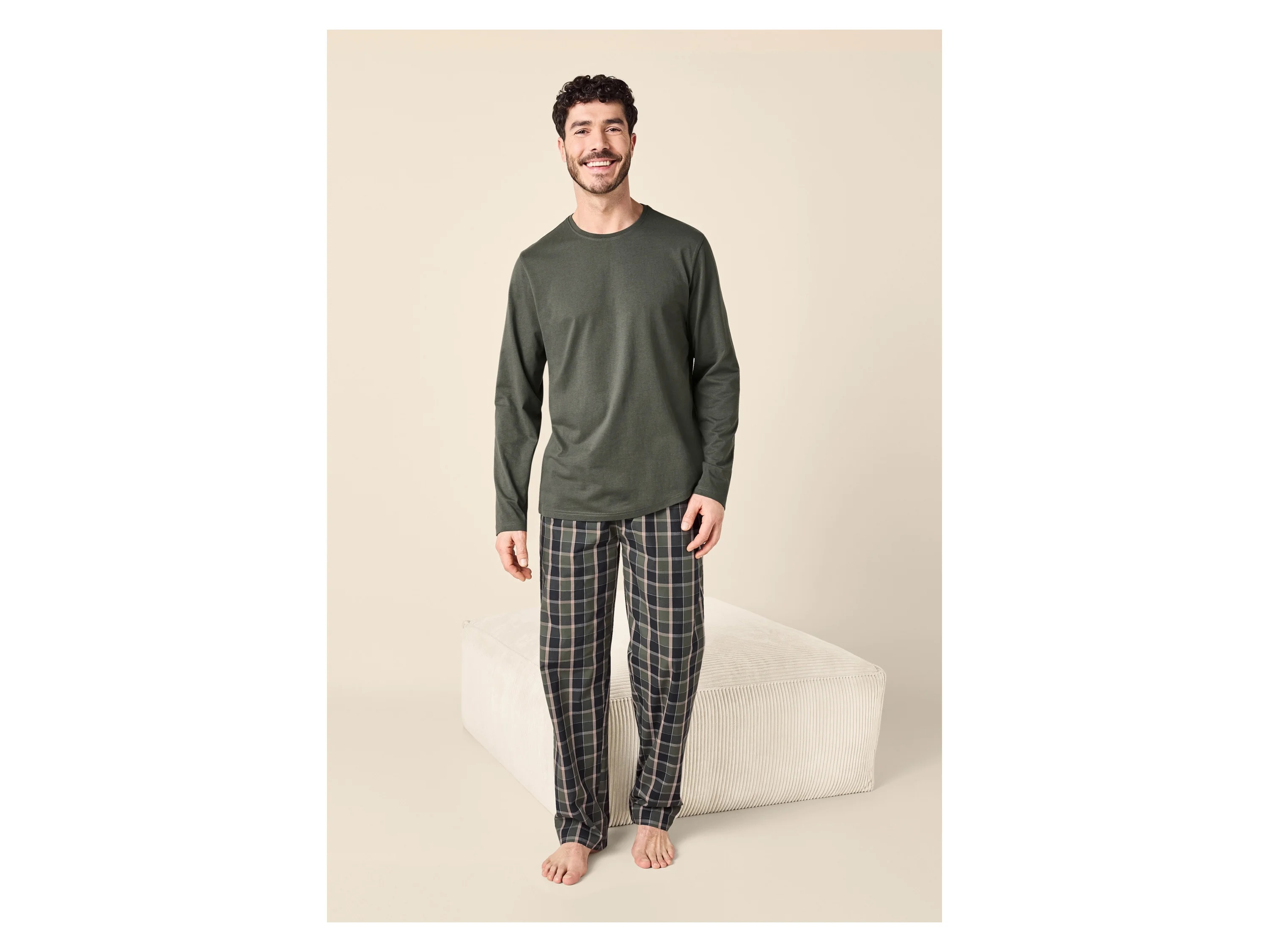 ESMARA MEN Herren Pyjama (Grün, XL (56/58)) – Bild 2 von 4