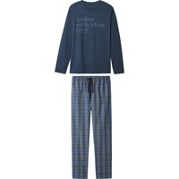 ESMARA MEN Herren Pyjama (Karo/navy, S (44/46))