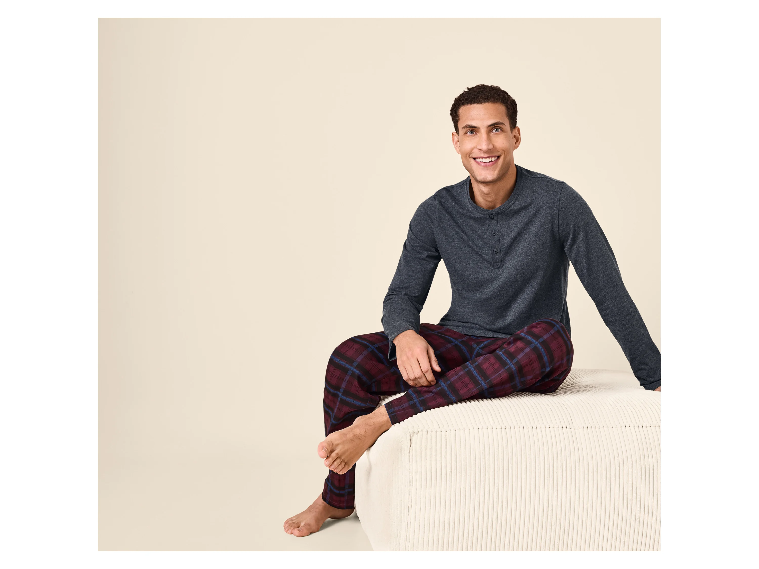 ESMARA MEN Herren Pyjama (Karo, XL (56/58)) – Bild 2 von 4