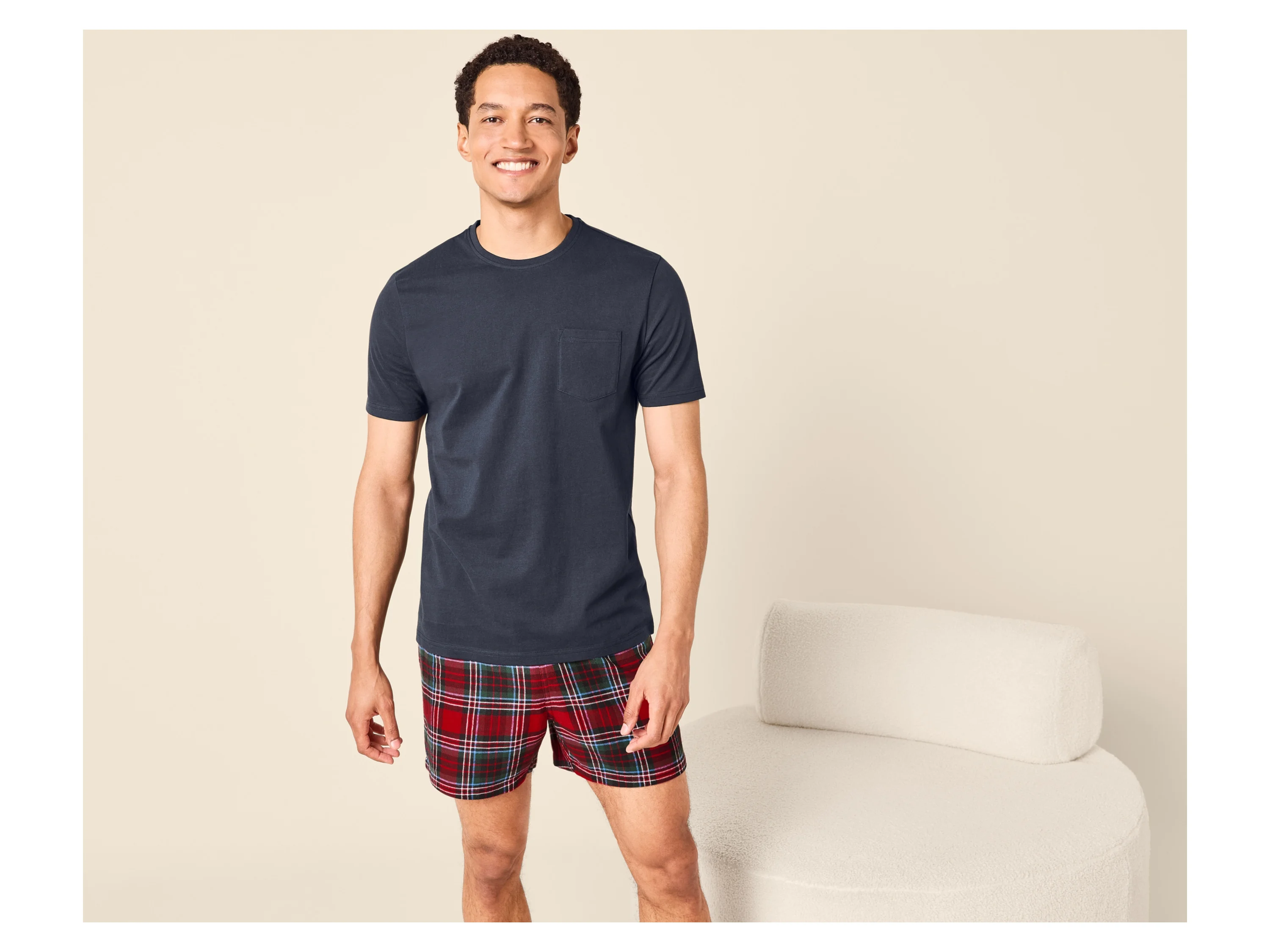 ESMARA MEN Herren Pyjama (Rot, S (44/46)) – Bild 2 von 4