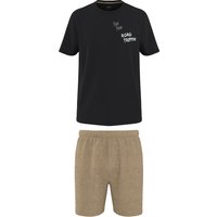 ESMARA MEN Herren Pyjama (schwarz/beige, XXL (60/62))
