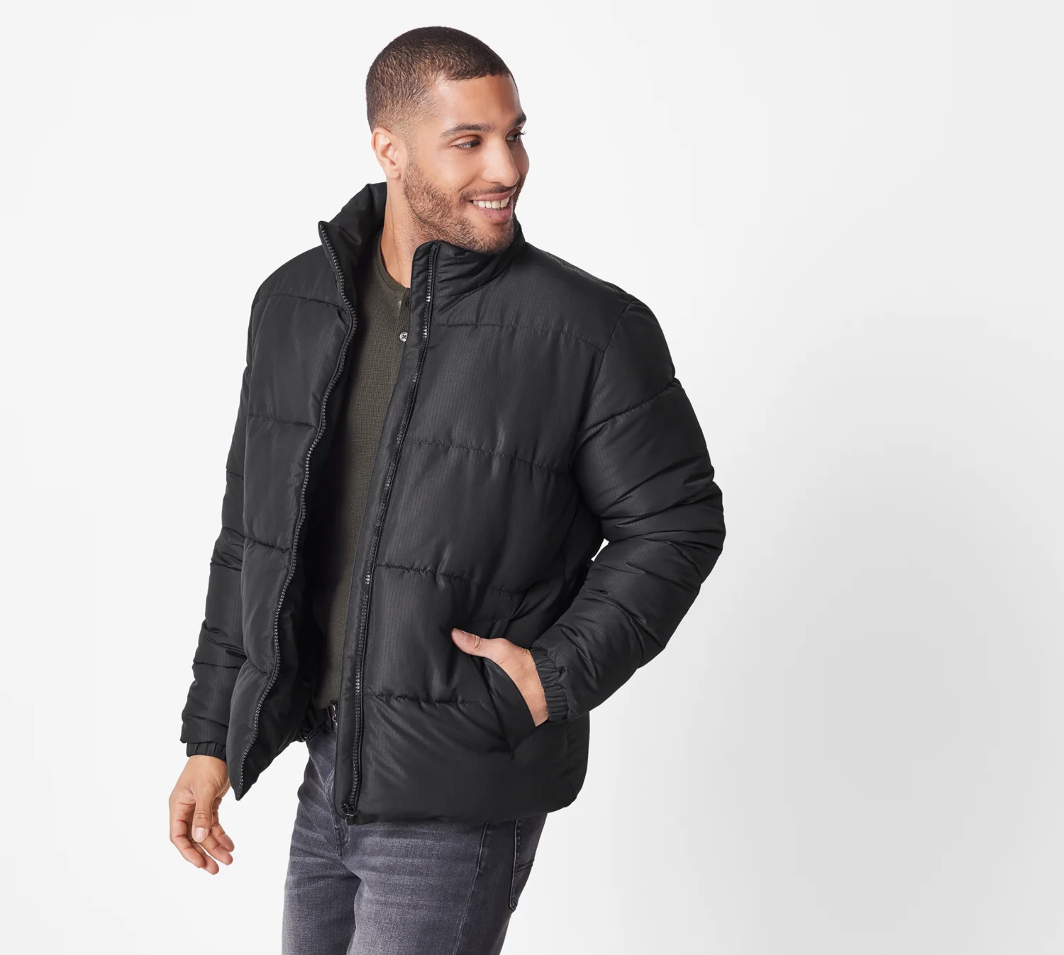 ESMARA MEN Herren Steppjacke (Schwarz, M (48/50)) – Bild 2 von 4