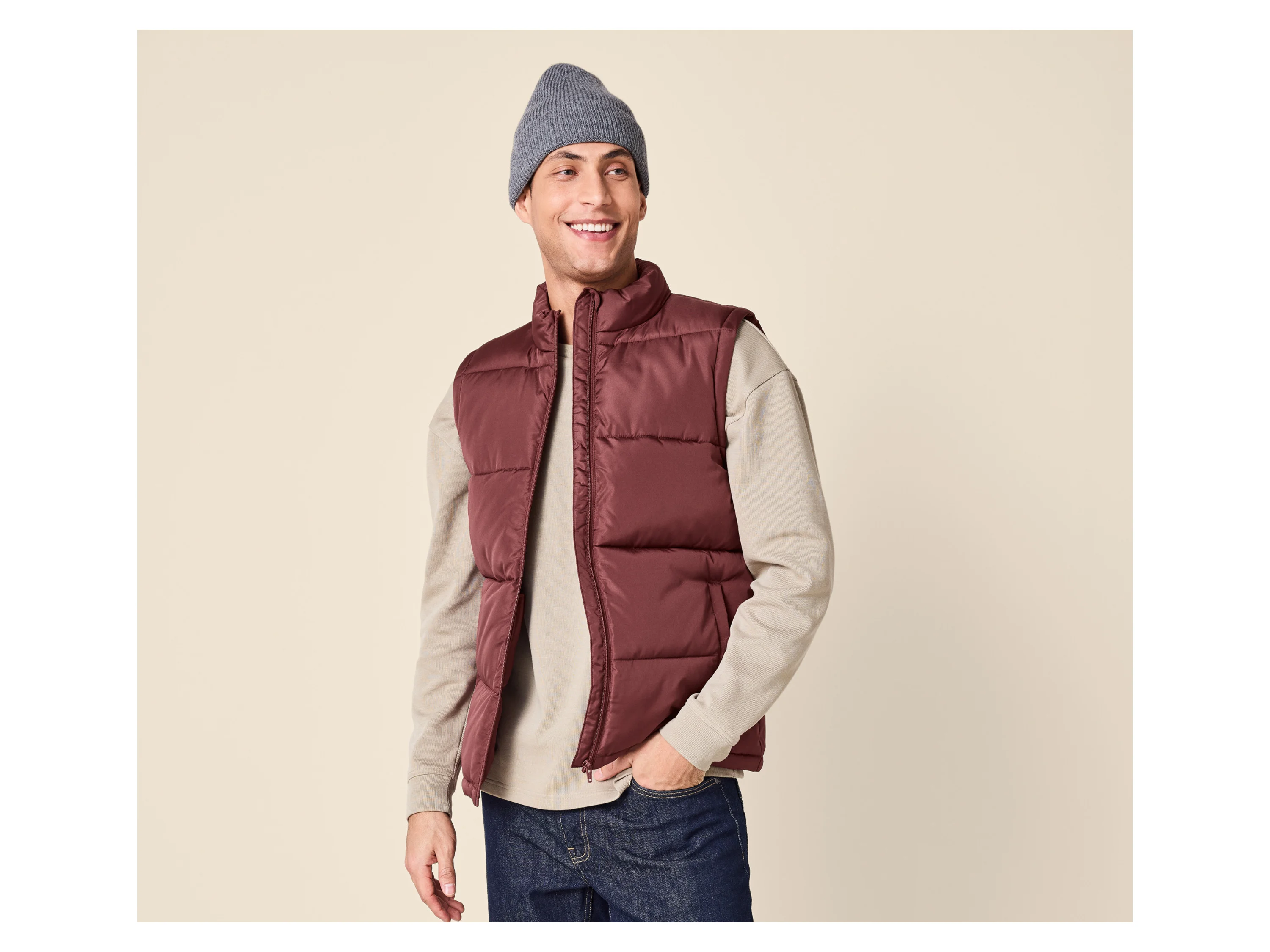 ESMARA MEN Herren Steppweste (Dunkelrot, M (48/50)) – Bild 2 von 4