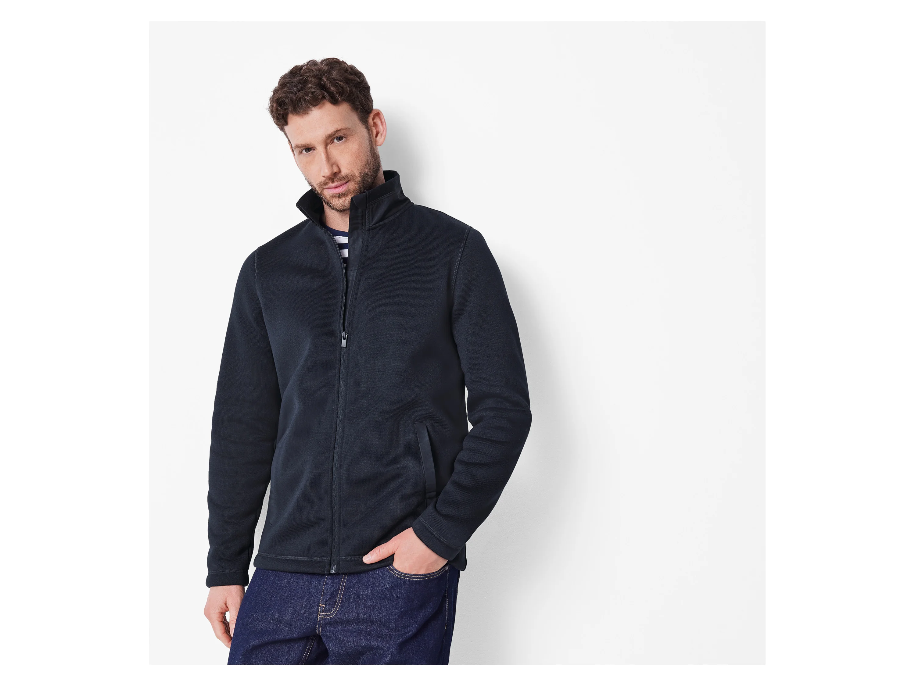 ESMARA MEN Herren Strickfleece-Jacke (Navy, M (48/50)) – Bild 2 von 3