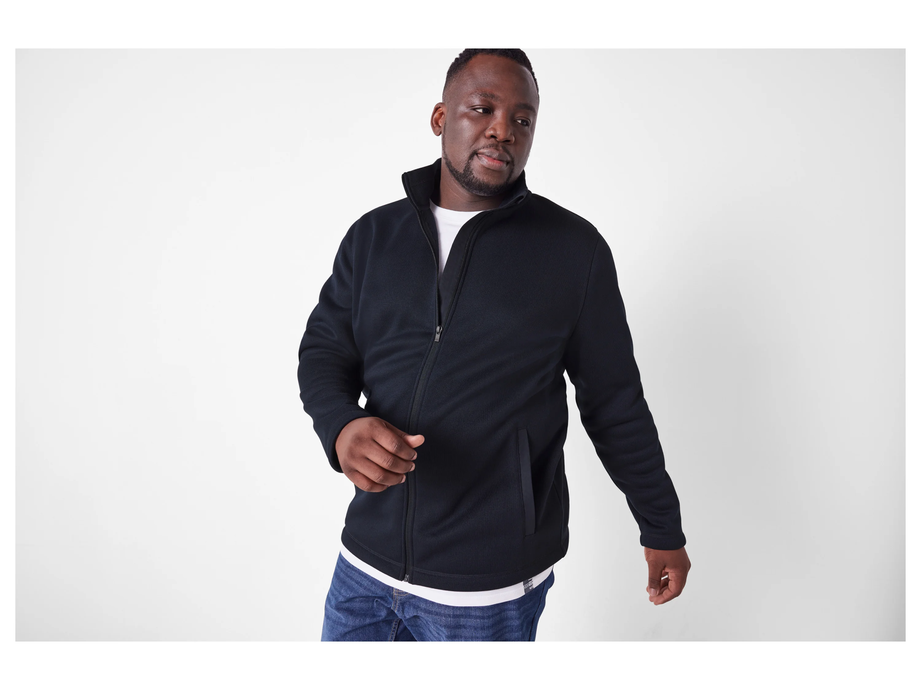 ESMARA MEN Herren Strickfleece-Jacke (Navy, XXL (60/62)) – Bild 2 von 3