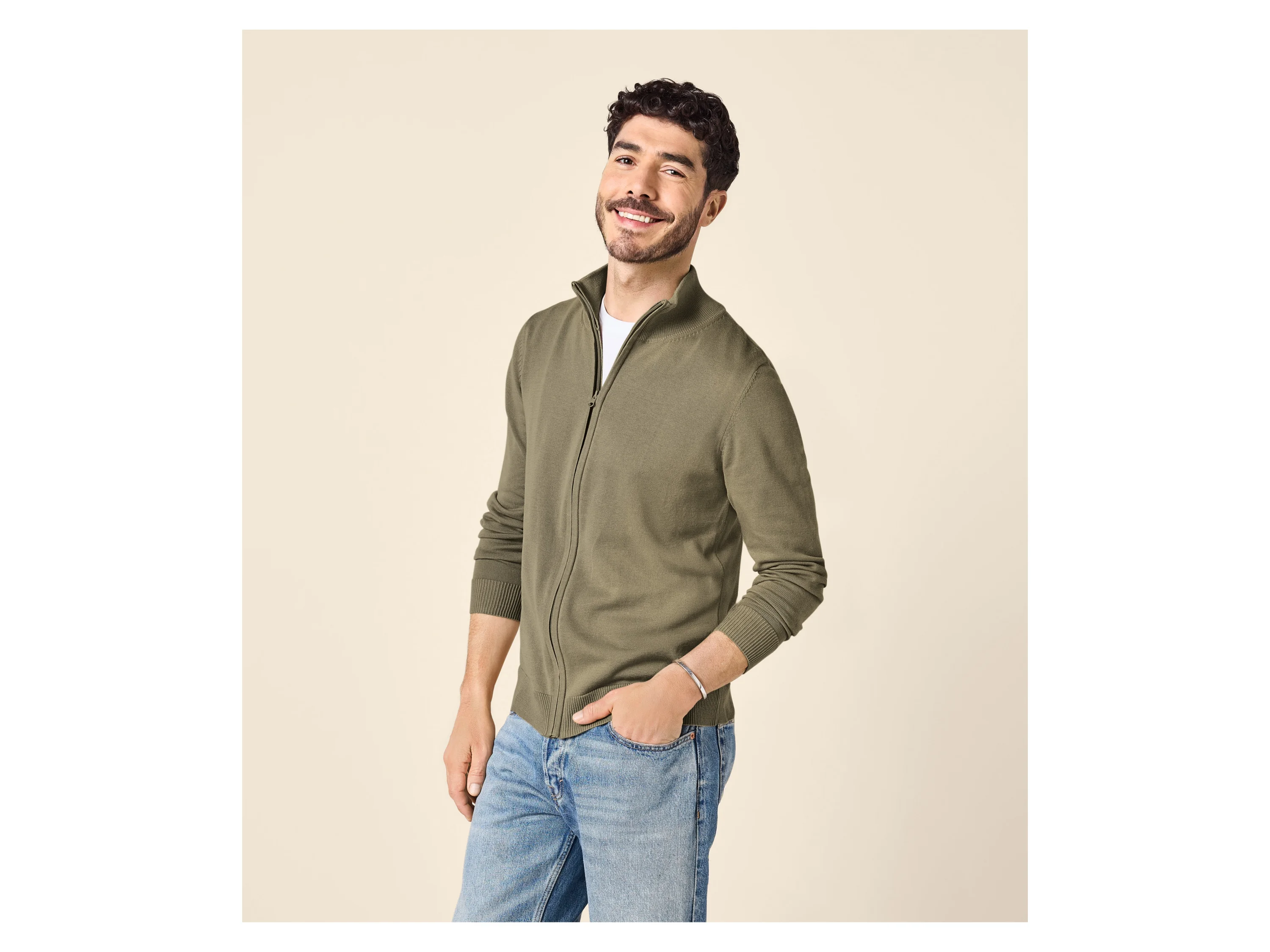 ESMARA MEN Herren Strickjacke (Grün, L (52/54)) – Bild 2 von 3