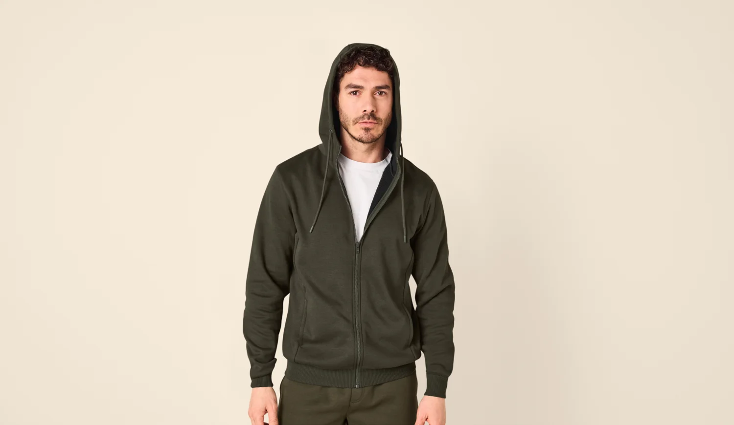 ESMARA MEN Herren Sweatjacke (Olive, M (48/50)) – Bild 2 von 4