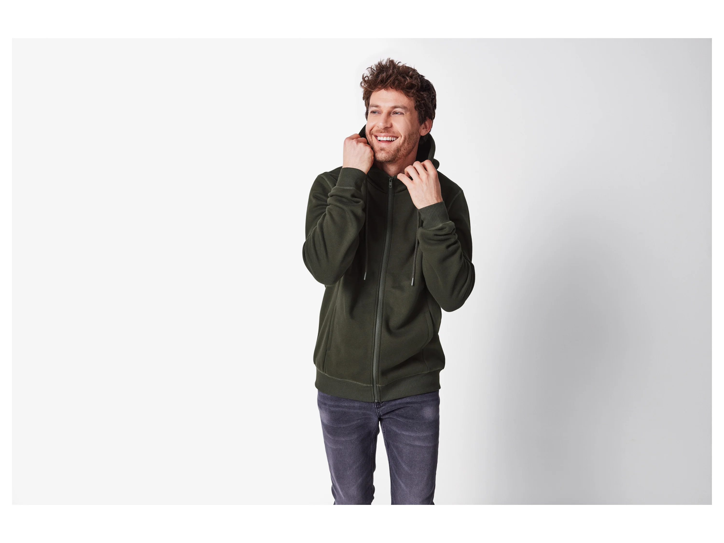 ESMARA MEN Herren Sweatjacke Teddyfutter (rosin, S (44/46)) – Bild 2 von 3