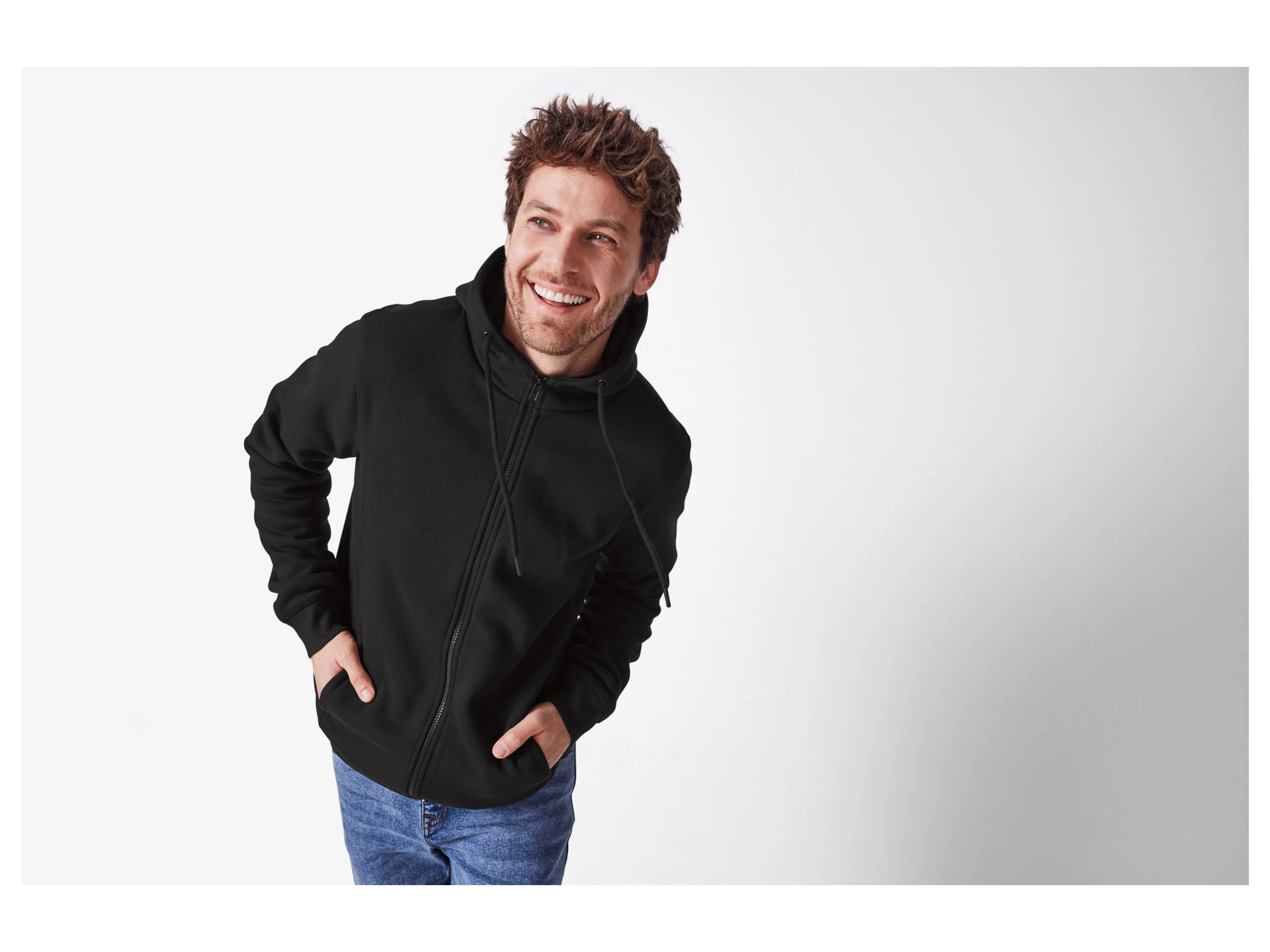 ESMARA MEN Herren Sweatjacke Teddyfutter (Schwarz, XL (56/58)) – Bild 2 von 4