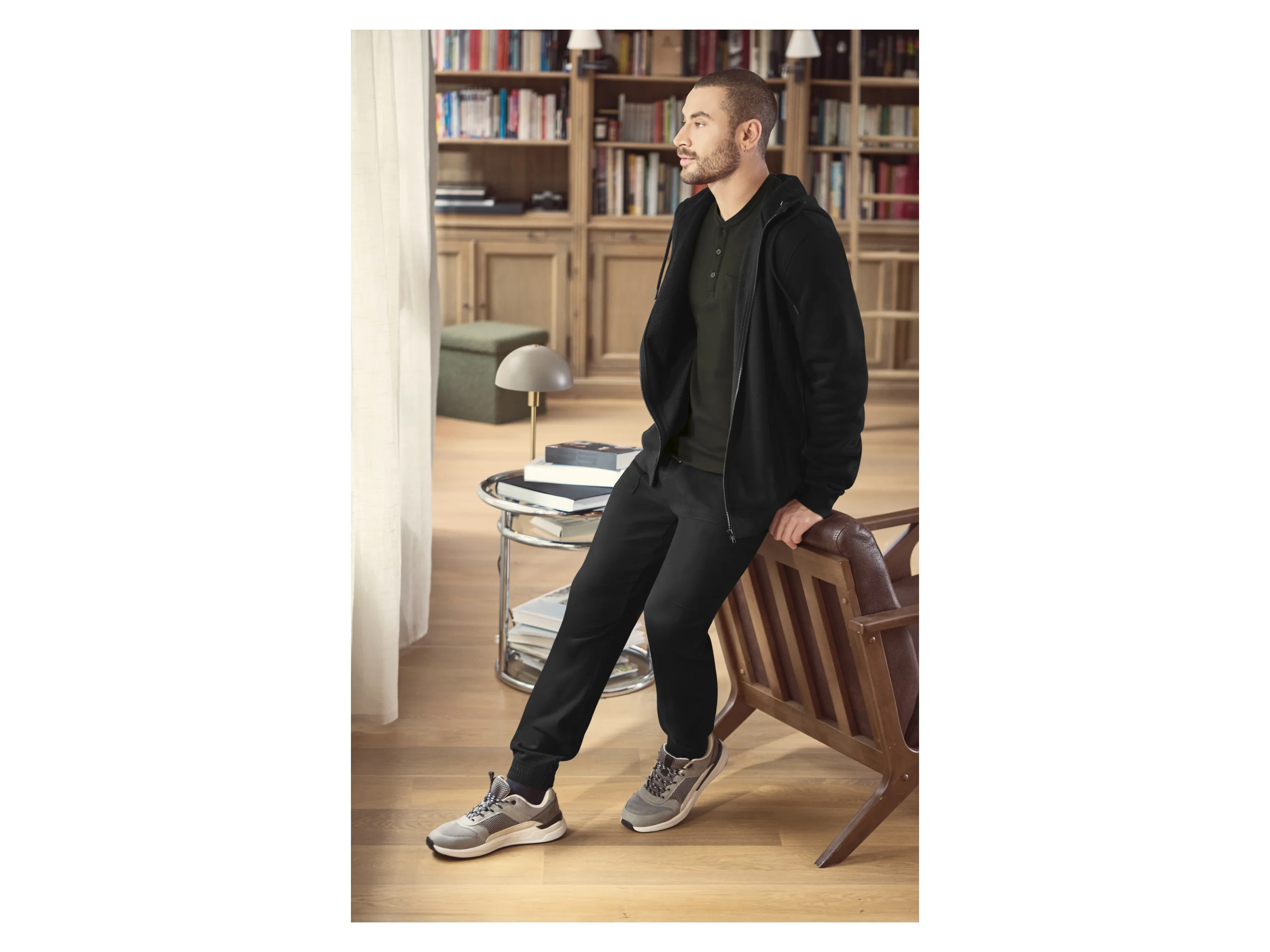ESMARA MEN Herren Sweatjacke Teddyfutter (Schwarz, XL (56/58)) – Bild 4 von 4