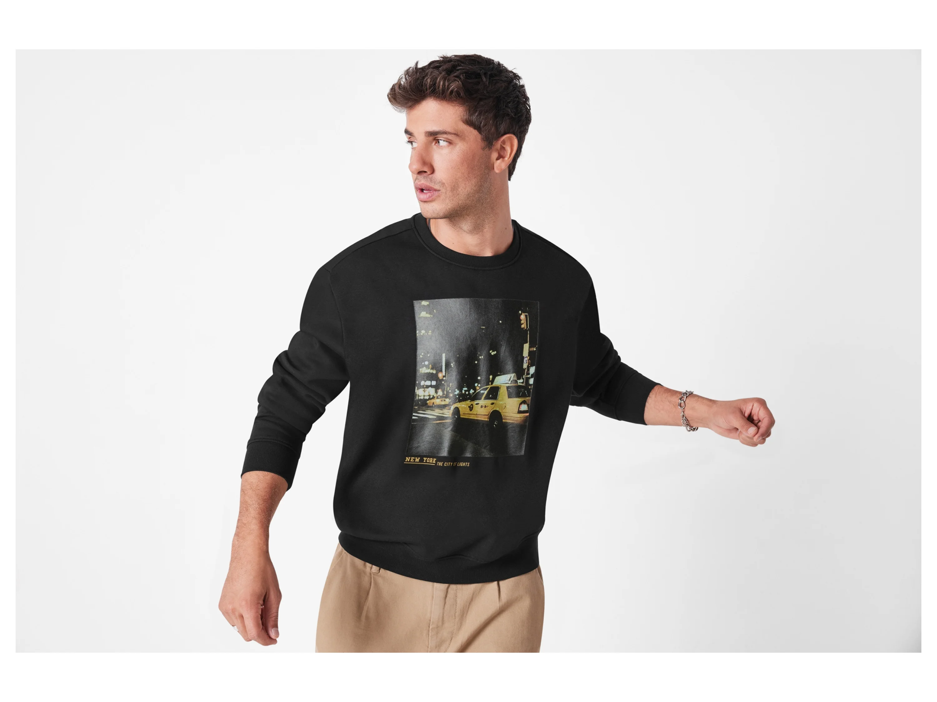 ESMARA MEN Herren Sweatpullover / Sweathoodie, leger geschnitten (Schwarz, L (52/54)) – Bild 2 von 3