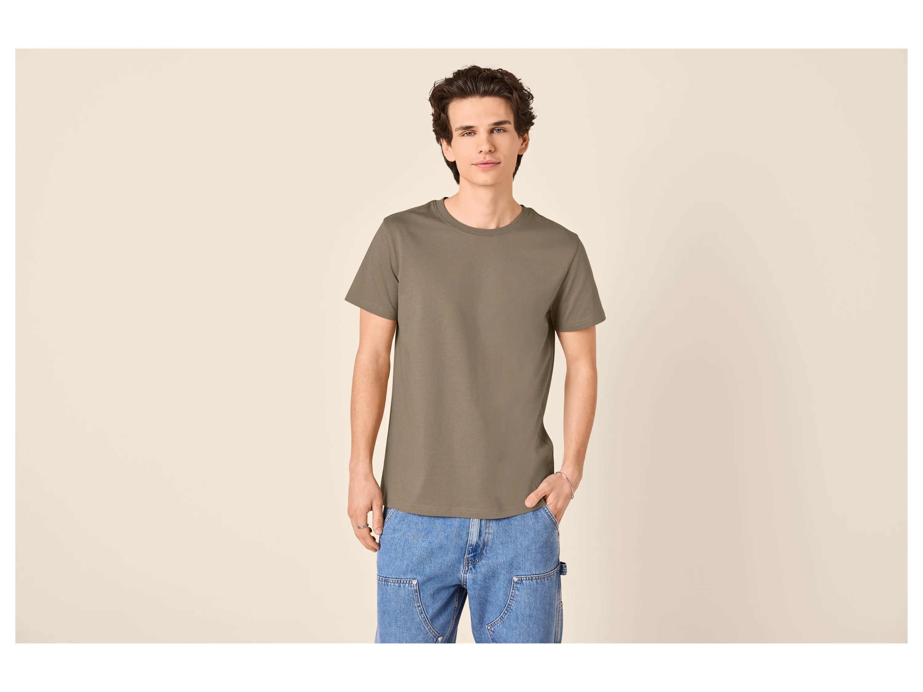 ESMARA MEN Herren T-Shirt (Beige, M (48/50)) – Bild 2 von 4
