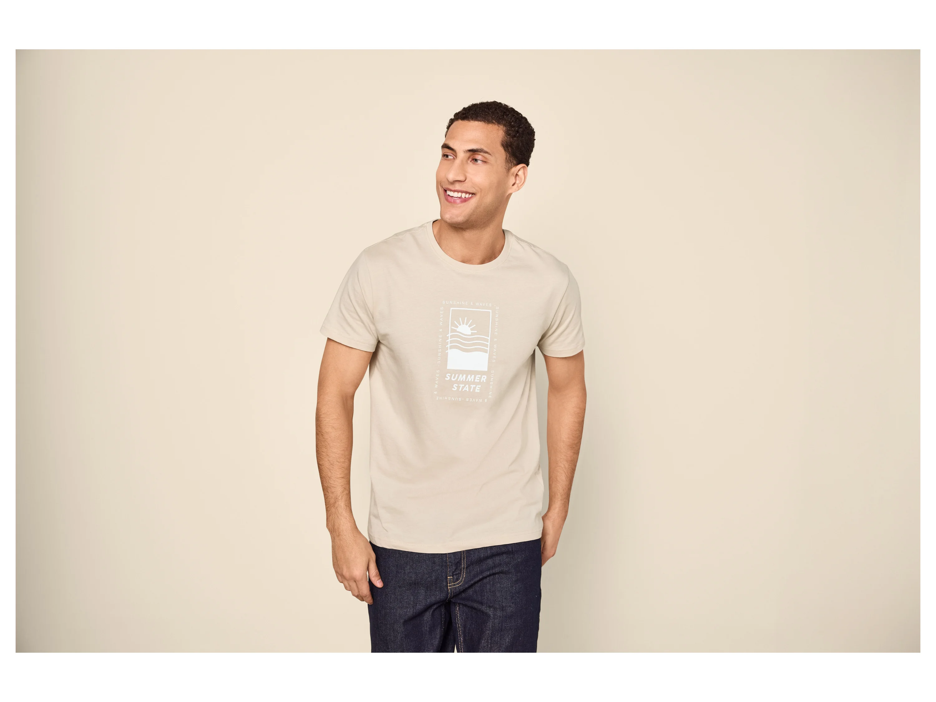 ESMARA MEN Herren T-Shirt (Beige, L (52/54)) – Bild 2 von 4
