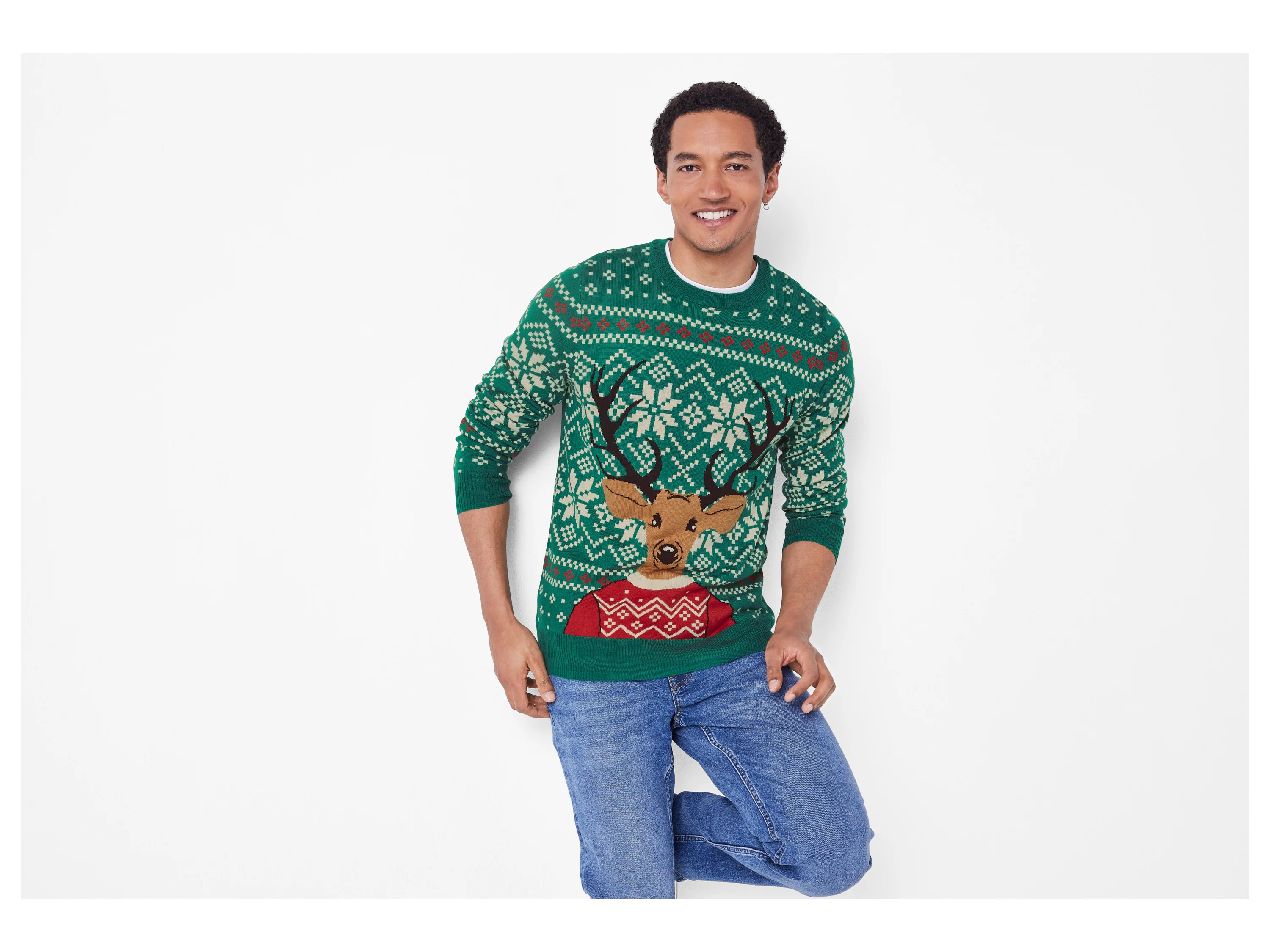 ESMARA MEN Herren Weihnachtspullover (Grün, XL (56/58)) – Bild 2 von 3