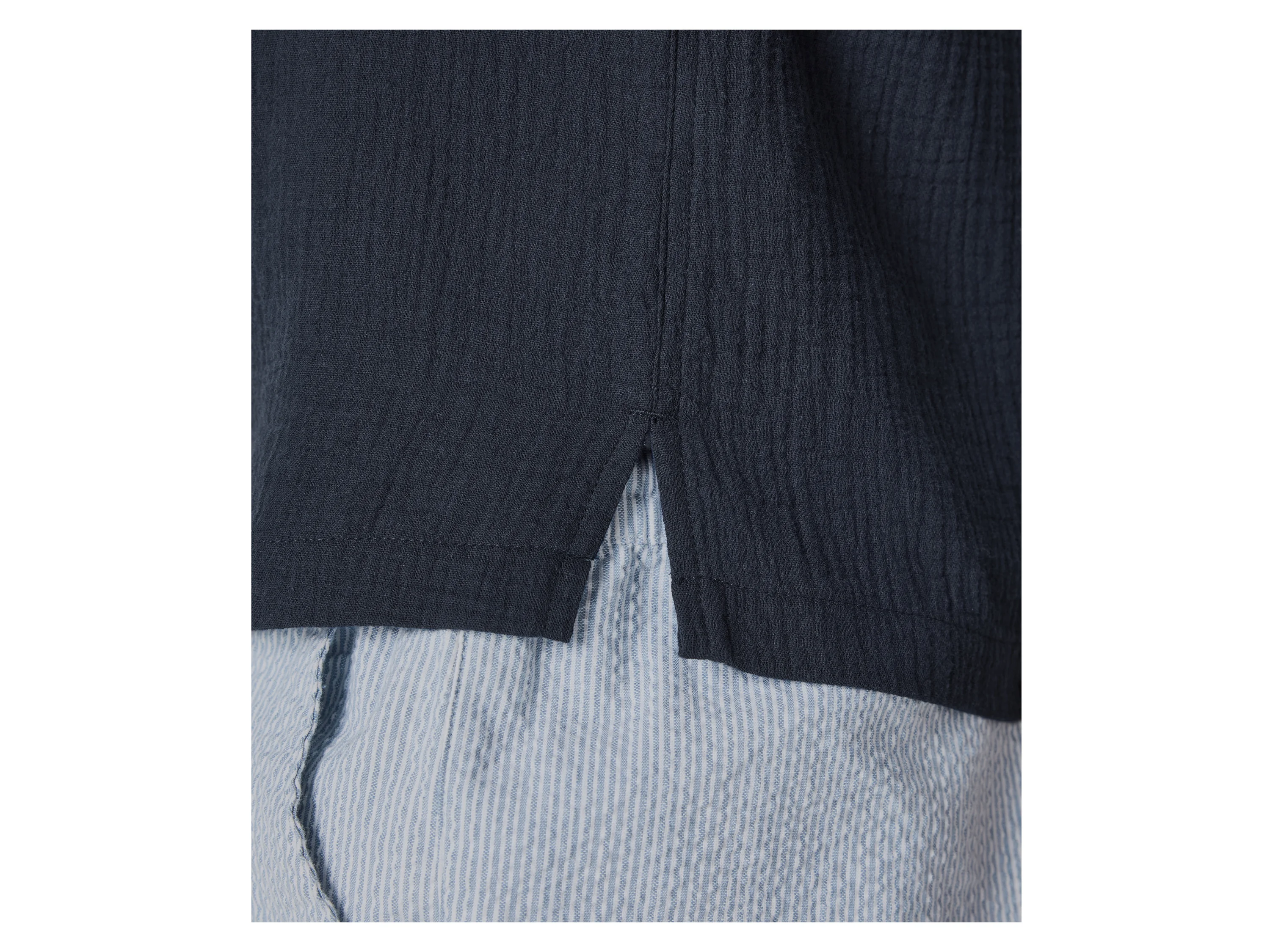 ESMARA MEN Musselin-Freizeithemd (Navy, M (39/40)) – Bild 4 von 4