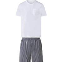ESMARA MEN Pyjama (weiß/navy, L (52/54))