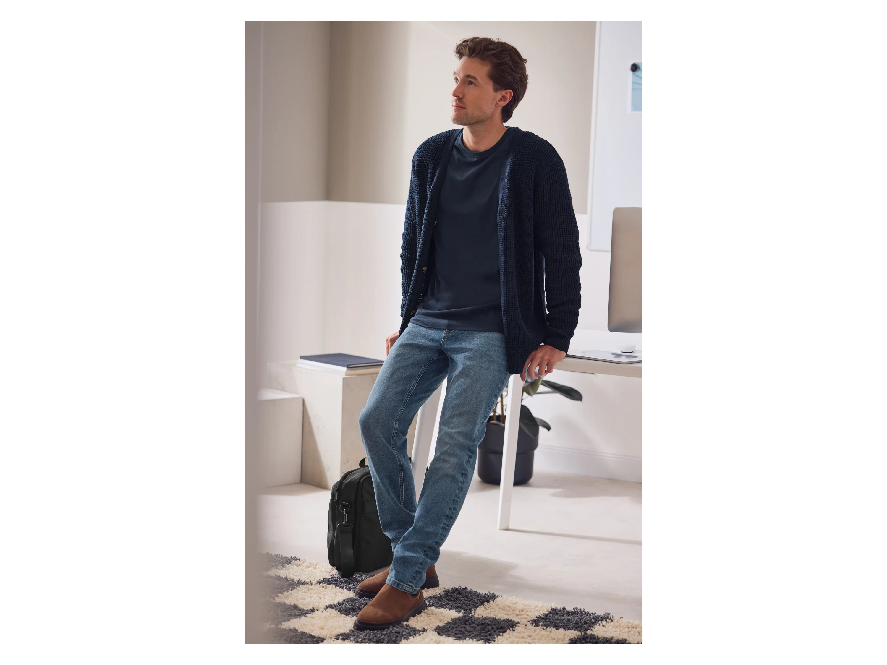 ESMARA MEN Strickcardigan (Blau, XL (56/58)) – Bild 4 von 4