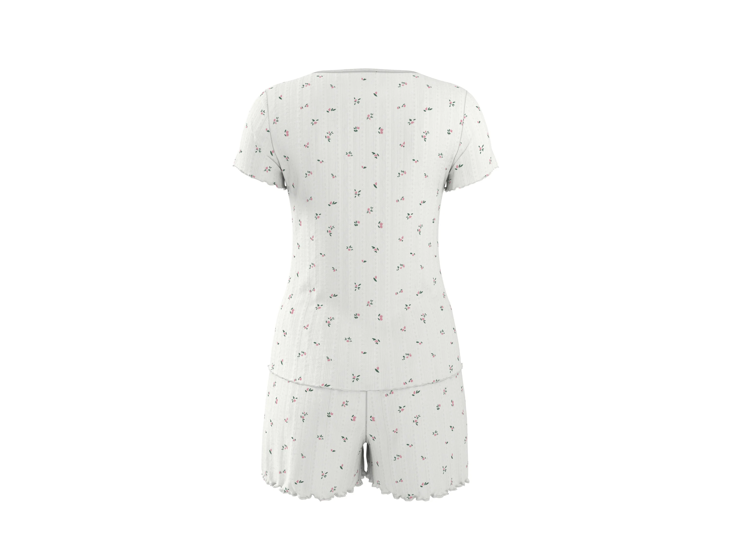 ESMARA® Pointelle-Pyjama (Weiß, M(40/42)) – Bild 3 von 4