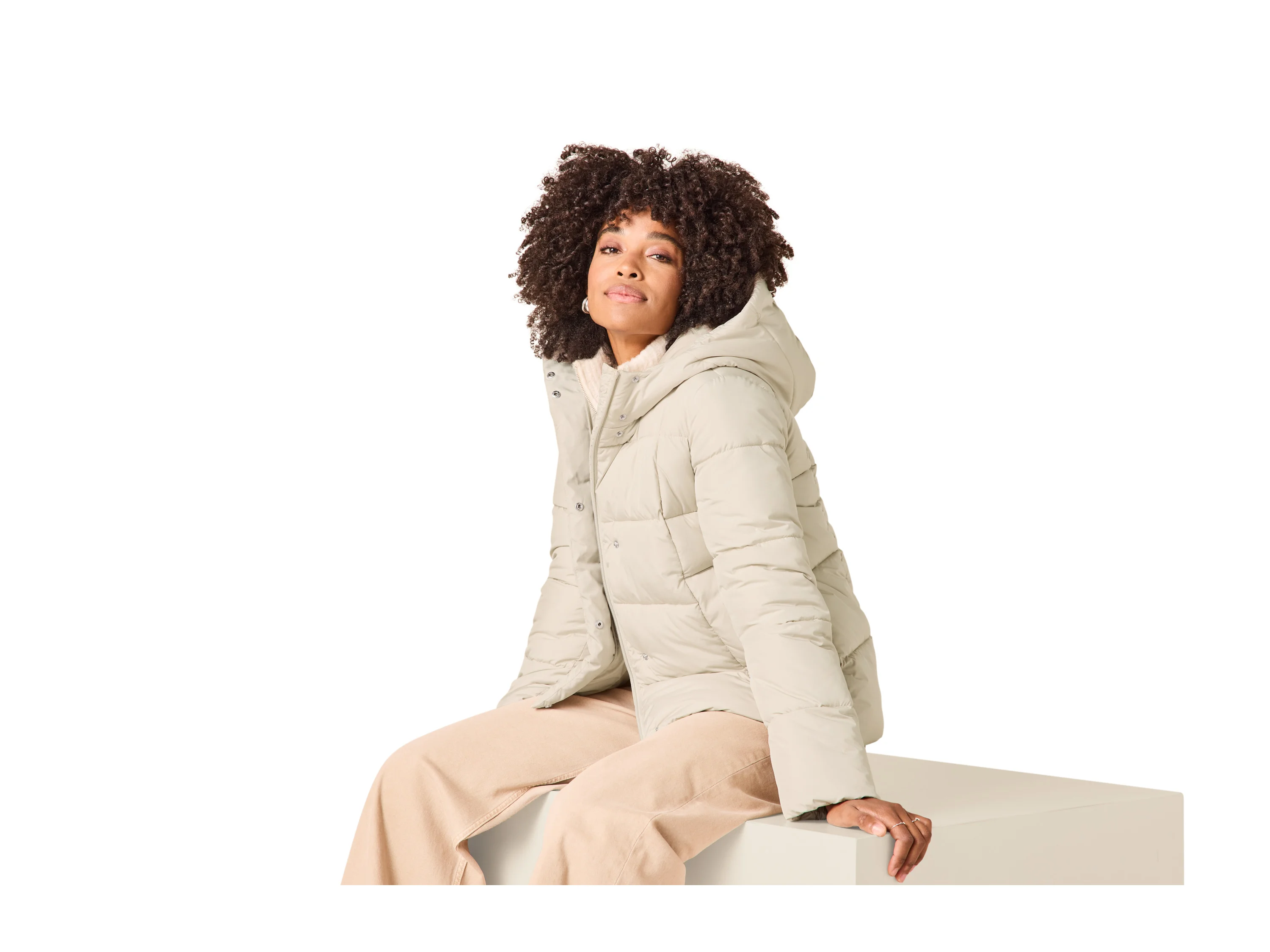 ESMARA® Premium Damen Thermosteppjacke (Beige, M(40/42)) – Bild 4 von 4