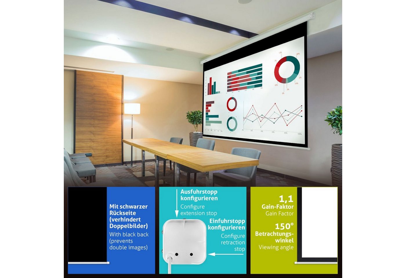 ESMART ESMART Germany Motor Leinwand Motorleinwand – Bild 4 von 5