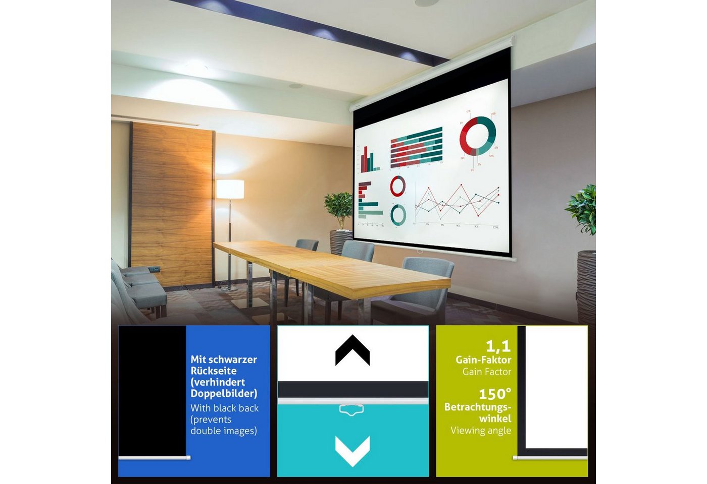 ESMART ESMART Germany Rollo Leinwand Rolloleinwand – Bild 4 von 5