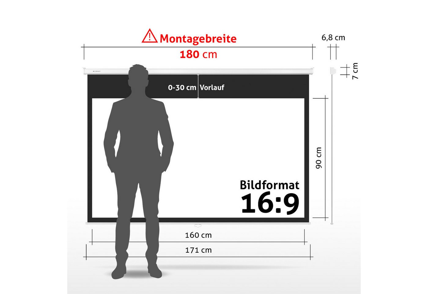 ESMART ESMART Germany Rollo Leinwand Rolloleinwand (Professional MIROLO) – Bild 2 von 5