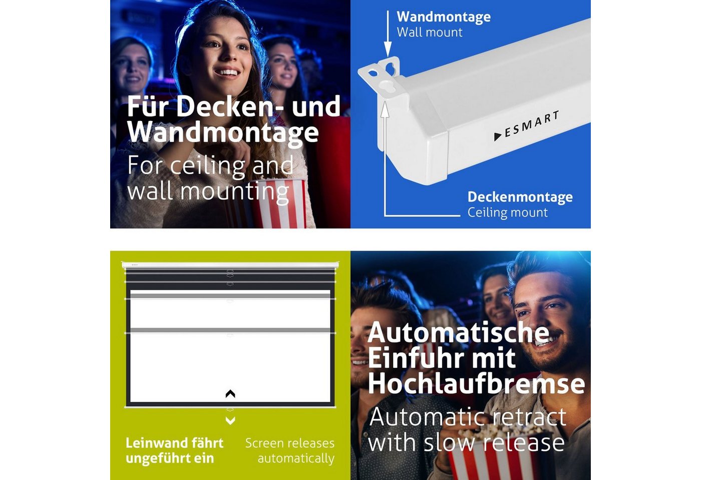 ESMART ESMART Germany Rollo Leinwand Rolloleinwand (Professional MIROLO) – Bild 5 von 5