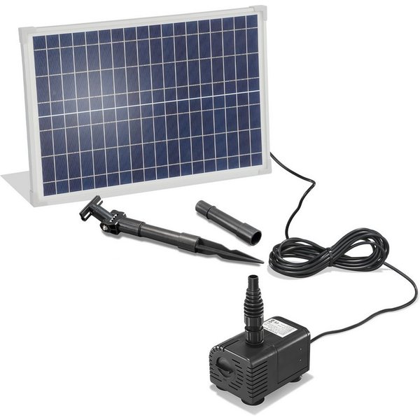 esotec Bachlaufpumpe WaterFall 25/1600 Solar Bachlaufpumpenset 1600l/h, 25Wp Modul 101018 (Komplettset)