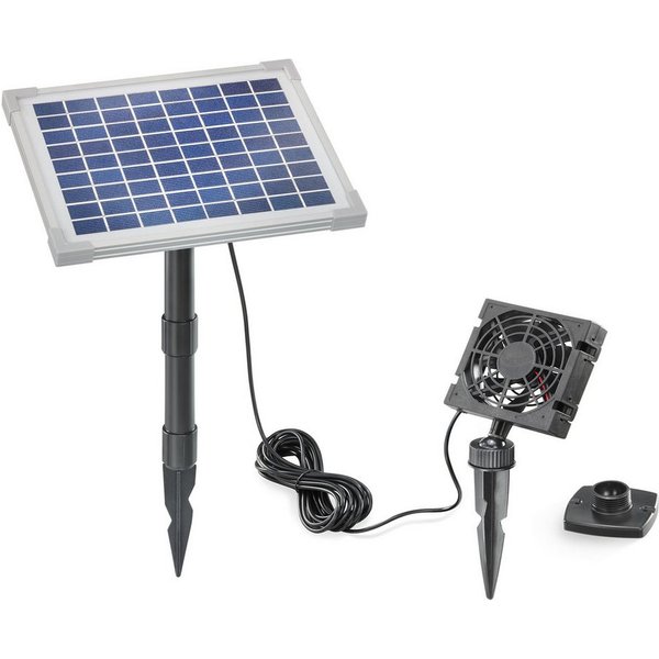 esotec Gewächshaus Solar Lüftersystem Fresh Air Solar-Ventilator 10x10x2,5cm 101862, Komplettset