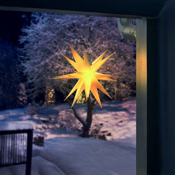 esotec LED Solarleuchte Weihnachtsstern Ø35cm, 2 Leuchtfarben, 4000K, Weihnachtsdeko 102573, LED fest integriert