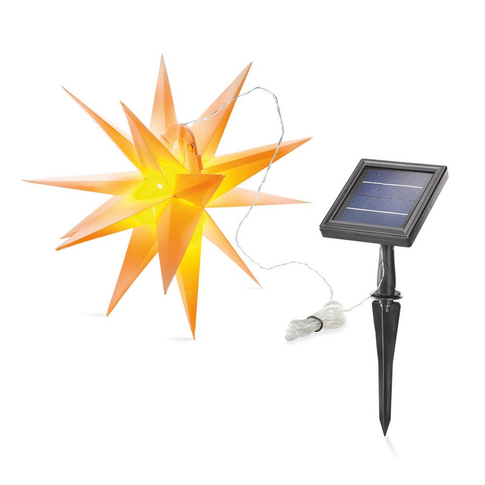 esotec LED Solarleuchte Weihnachtsstern Ø35cm, 2 Leuchtfarben, 4000K, Weihnachtsdeko 102573, LED fest integriert – Bild 2 von 5