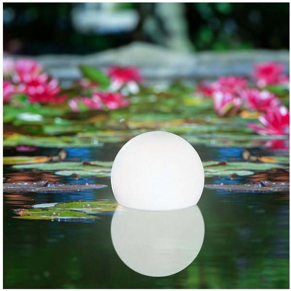 esotec LED Teichleuchte schwimmende Solarkugel FLOAT D25cm Fernbedienung 7 Leuchtfarben 102619, LED fest integriert