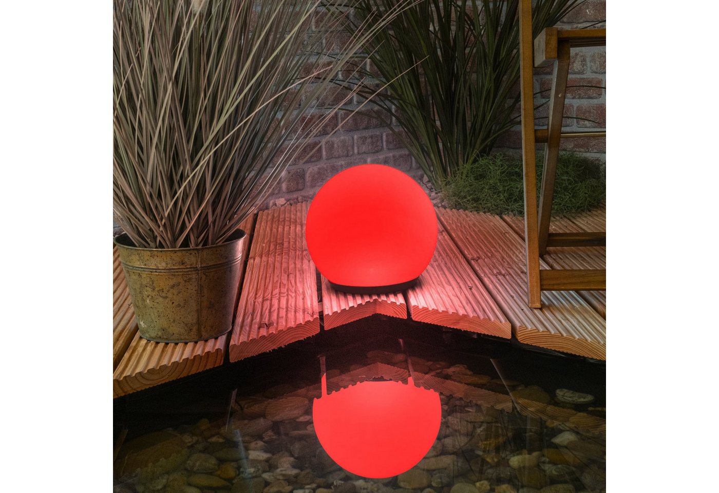 esotec LED Teichleuchte schwimmende Solarkugel FLOAT D25cm Fernbedienung 7 Leuchtfarben 102619, LED fest integriert – Bild 5 von 5