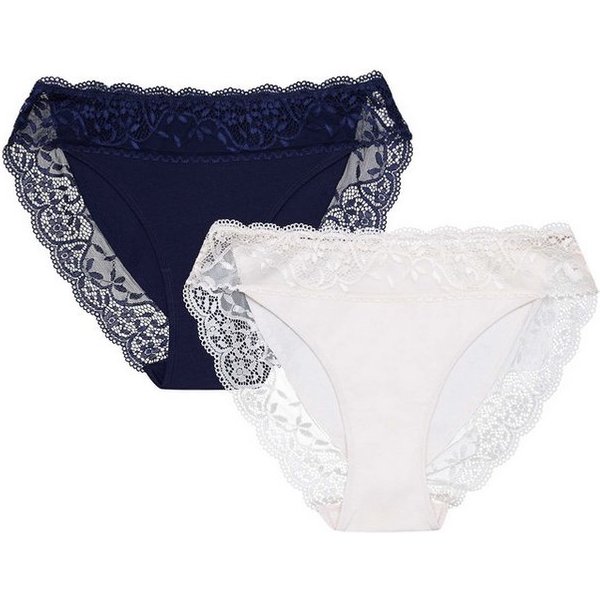 ESOTIQ Slip Slip Patri im 2er Pack, Baumwoll Jersey, florales Muster (2er-Pack)