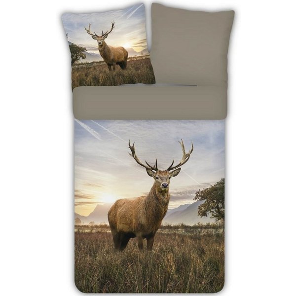 ESPiCO Bettwäsche Hirsch Trendy Bedding Renforcé, Renforcé, 2 teilig, Geweih, Tiermotiv, Afrika