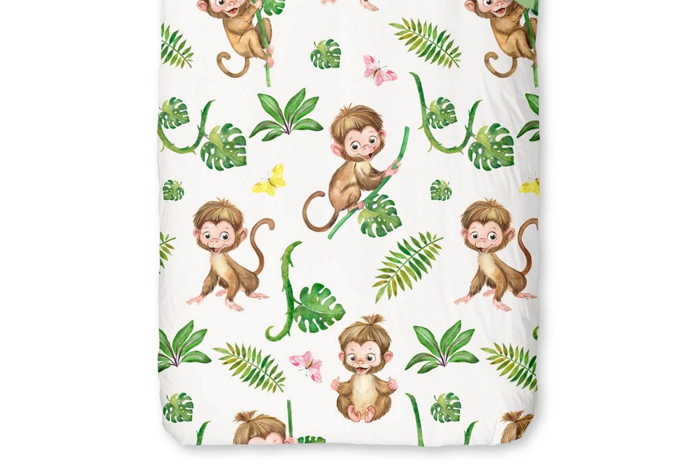 ESPiCO Bettwäsche Kletteraffe Grün, Baumwolle, 2 teilig, Trendy Bedding – Bild 3 von 5