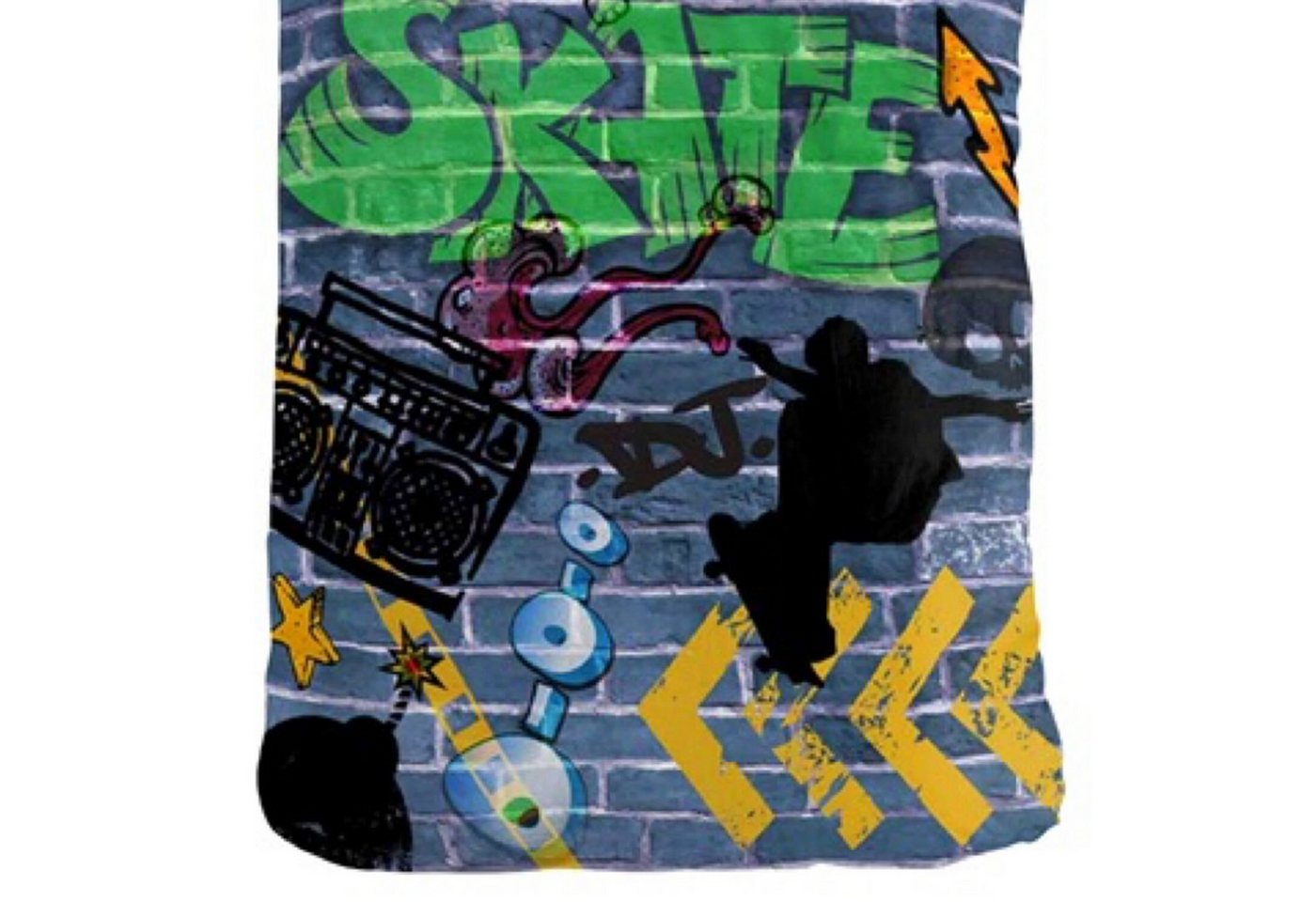 ESPiCO Jugendbettwäsche Graffiti, Renforcé, 2 teilig, Digitaldruck, Skateboard, Musik – Bild 3 von 5