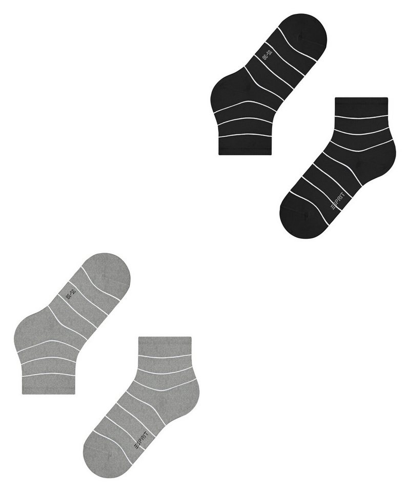 Esprit Kurzsocken Fine Line (2 Paar) mit feinem Streifenmuster, schmales Bündchen – Bild 5 von 5