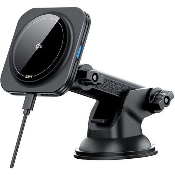ESR Autohalterung Magnetladegerät Smartphonehalterung Induktions-Ladegerät (Spar-Set, 1-tlg., 100 cm Kabel magnetisch, MagSafe-kompatibel, Qi2, 15 W, Saugnapf, 