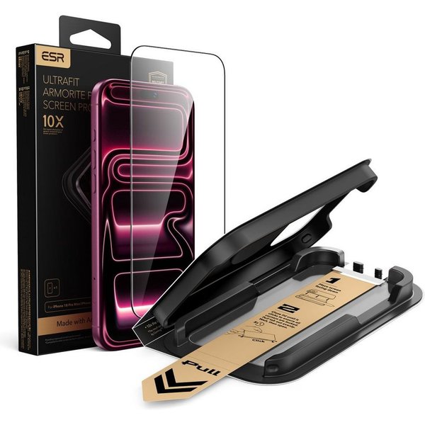 ESR Displayschutzglas Panzerglas Schutzglas Displayschutz für Apple iPhone 18 Pro Max, Apple iPhone 17 Pro Max, Spar-Set, 1 Stück, 9H Härte, Corning Glas, oleop