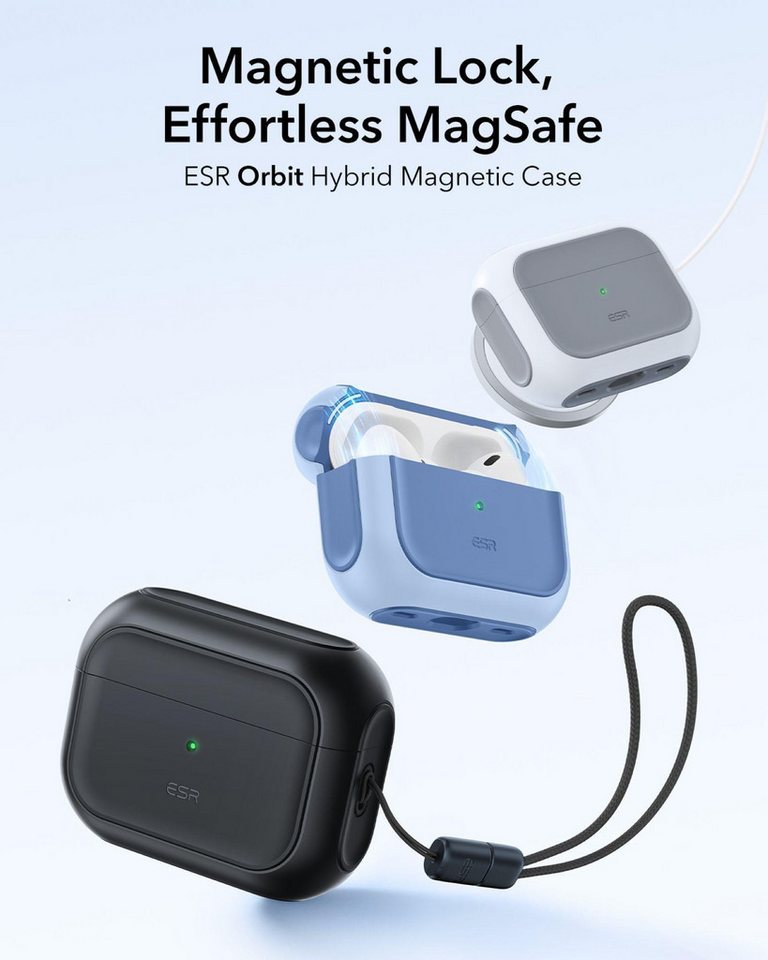 ESR Kopfhörer-Schutzhülle Orbit Hybrid HaloLock Case, Mag-Safe kompatiebel, Starke Magnete, Lautsprecherausschnitte – Bild 3 von 5