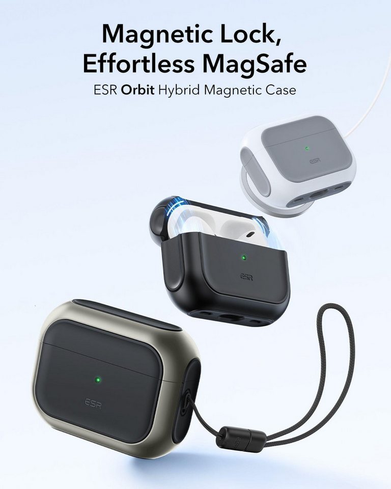 ESR Kopfhörer-Schutzhülle Orbit Hybrid HaloLock Case, Mag-Safe kompatiebel, Starke Magnete, Lautsprecherausschnitte – Bild 3 von 5
