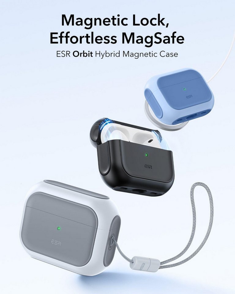 ESR Kopfhörer-Schutzhülle Orbit Hybrid HaloLock Case, Mag-Safe kompatiebel, Starke Magnete, Lautsprecherausschnitte – Bild 3 von 5