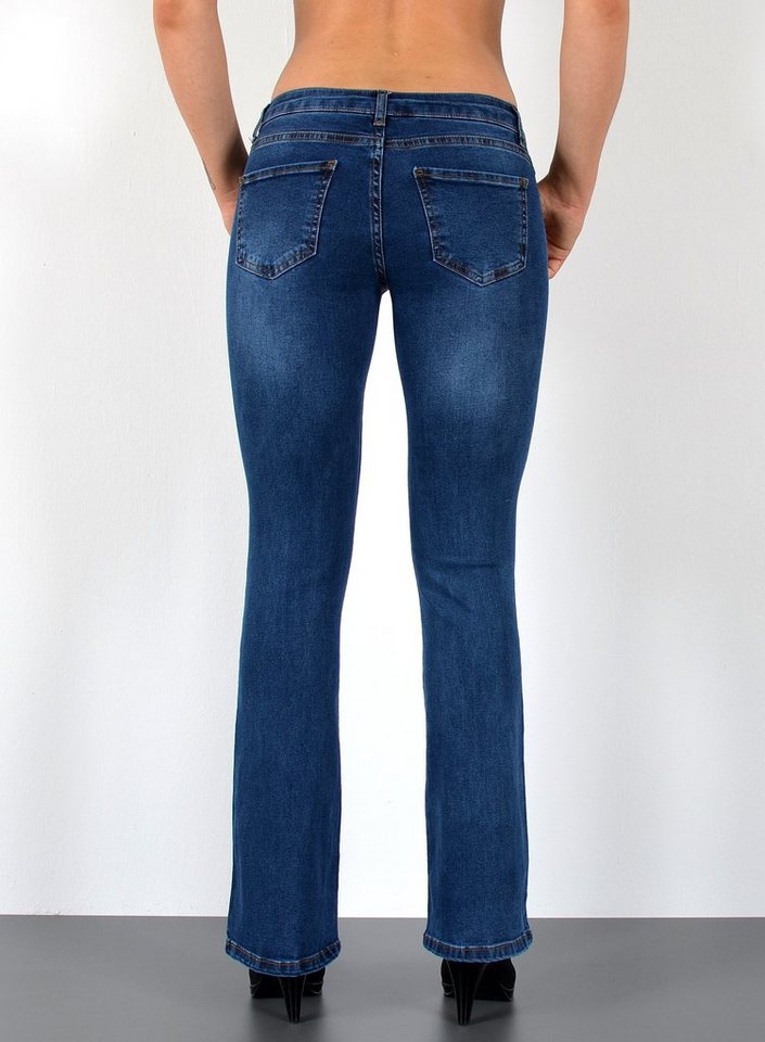 ESRA Bootcut-Jeans Schlaghose Damen Bootcut Jeans Stretch Hose mit niedrigem Bund B4 Damen Jeans Bootcut Hose Flared Leg Jeans Wide Leg Jeans weites Bein – Bild 5 von 5