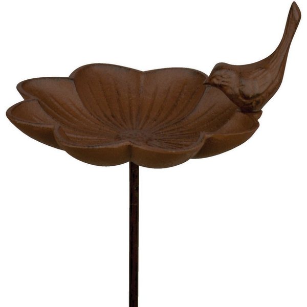 esschert design Vogeltränke Vogeltränke Vogelbad Vogelbecken Futterschale Guss Vogel Stab