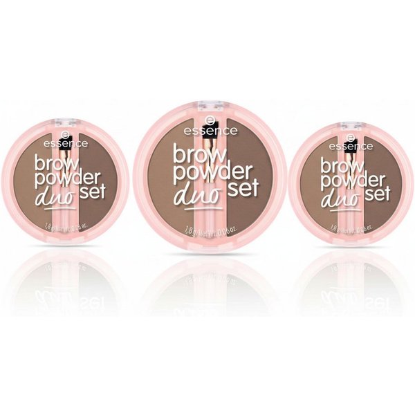 Essence Augenbrauen-Puder BROW POWDER DUO SET, 3-tlg., natürliche Definition der Augenbrauen, präzise Anwendung, verblendbar.