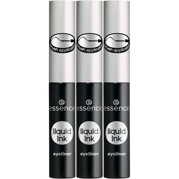 Essence Eyeliner liquid ink eyeliner, 3-tlg., mit feinem Pinsel-Applikator