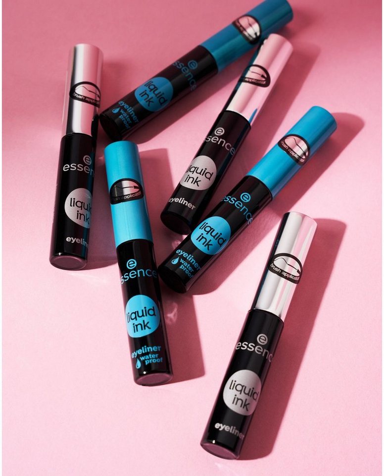 Essence Eyeliner liquid ink eyeliner, 3-tlg., mit feinem Pinsel-Applikator – Bild 4 von 5