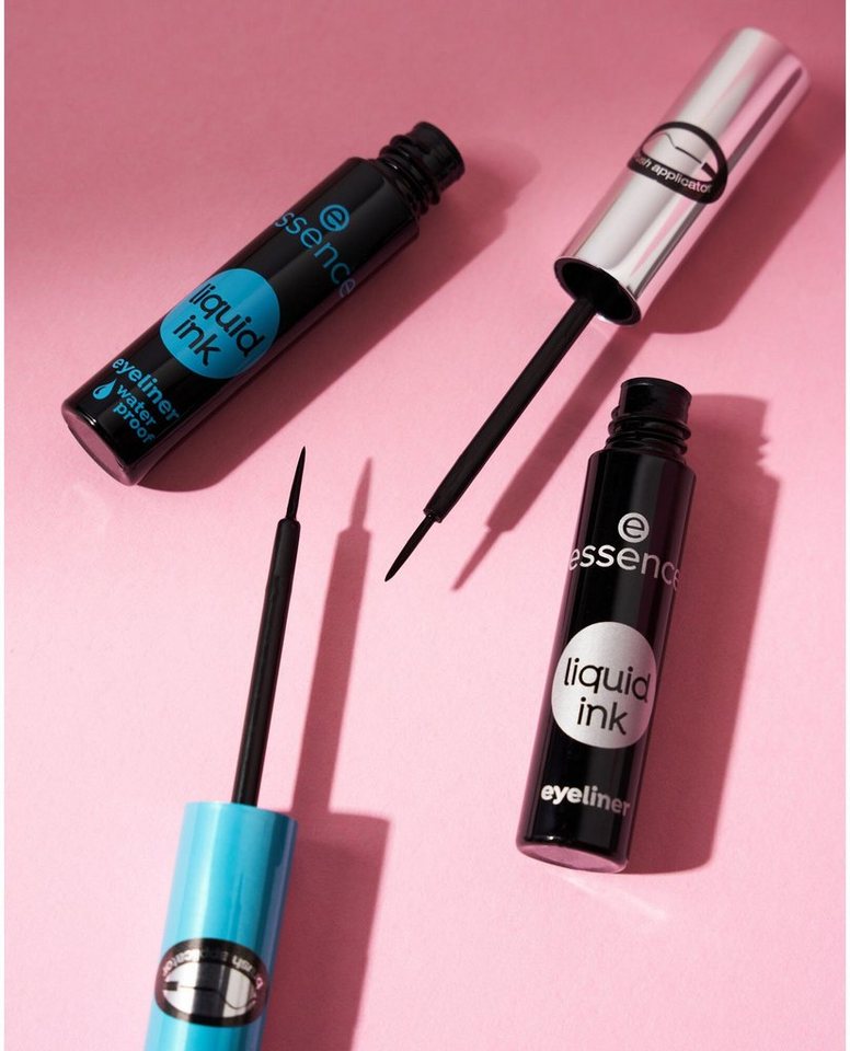 Essence Eyeliner liquid ink eyeliner, 3-tlg., mit feinem Pinsel-Applikator – Bild 5 von 5